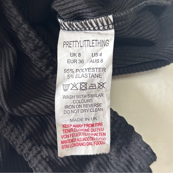 Pretty Little Thing Front Lace Up Black Thing Bodysuit - Picture 4 of 6